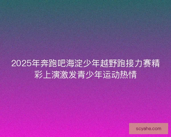 2025年奔跑吧海淀少年越野跑接力赛精彩上演激发青少年运动热情