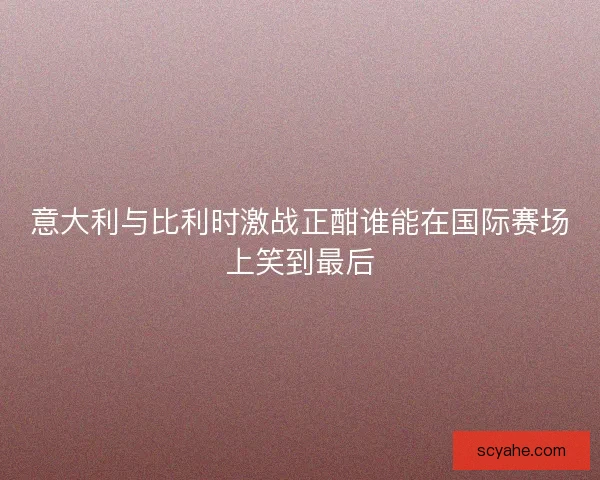 意大利与比利时激战正酣谁能在国际赛场上笑到最后