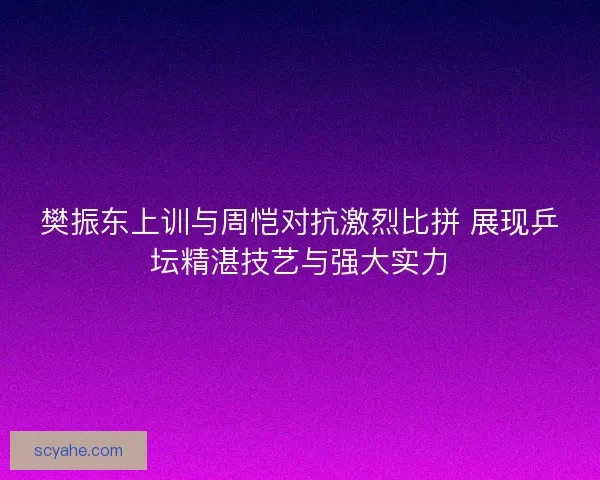 樊振东上训与周恺对抗激烈比拼 展现乒坛精湛技艺与强大实力
